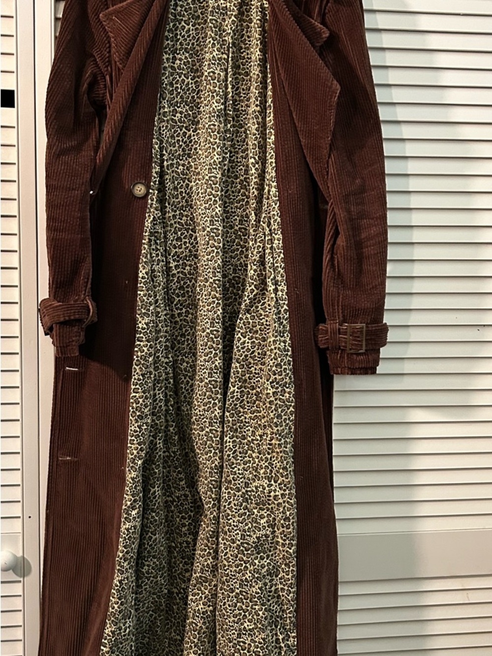 Newport News Brown Corduroy Double-Breasted Trench Coat - Picture 2 of 4